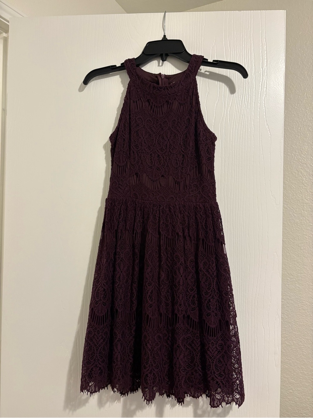 Altar’d State Lace Halter Dress - Deep Plum